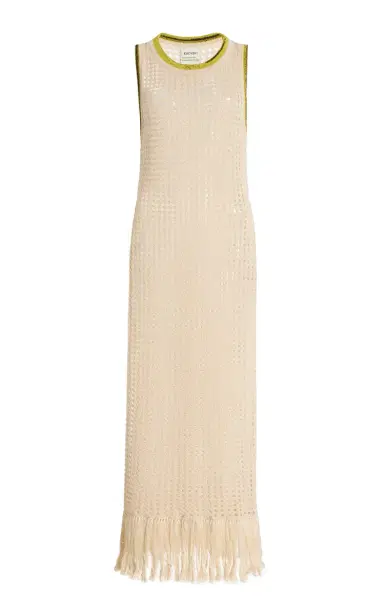 ESCVDO Atuq Fringed Knit Maxi Dress | Thumbnail 4
