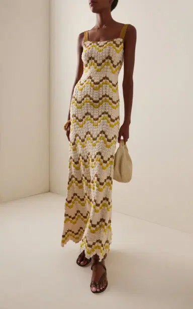ESCVDO Marea Crocheted Cotton Maxi Dress | Thumbnail 3