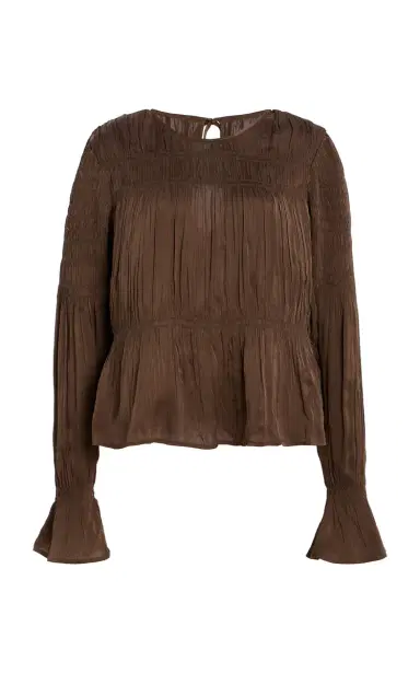 By Malene Birger Ovas Smocked Satin Top | Thumbnail 2
