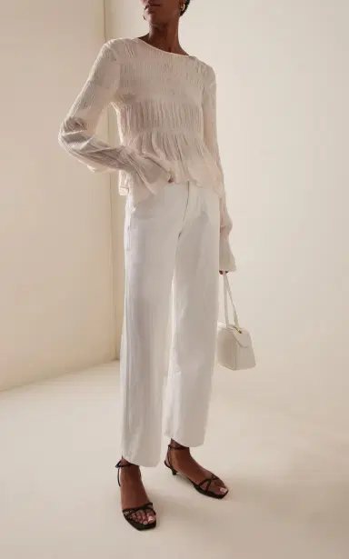 By Malene Birger Ovas Smocked Satin Top | Thumbnail 3