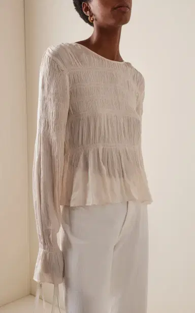 By Malene Birger Ovas Smocked Satin Top | Thumbnail 4