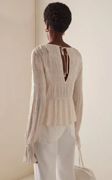 By Malene Birger Ovas Smocked Satin Top | Thumbnail 5