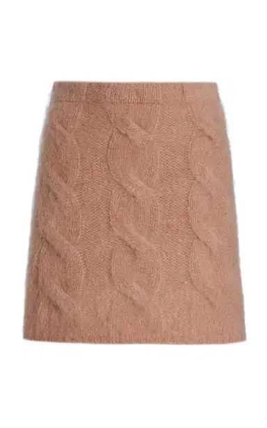 By Malene Birger Elliota Cable-Knit Mohair-Wool Mini Skirt | Thumbnail 1 By Malene Birger Elliota Cable-Knit Mohair-Wool Mini Skirt | Thumbnail 1