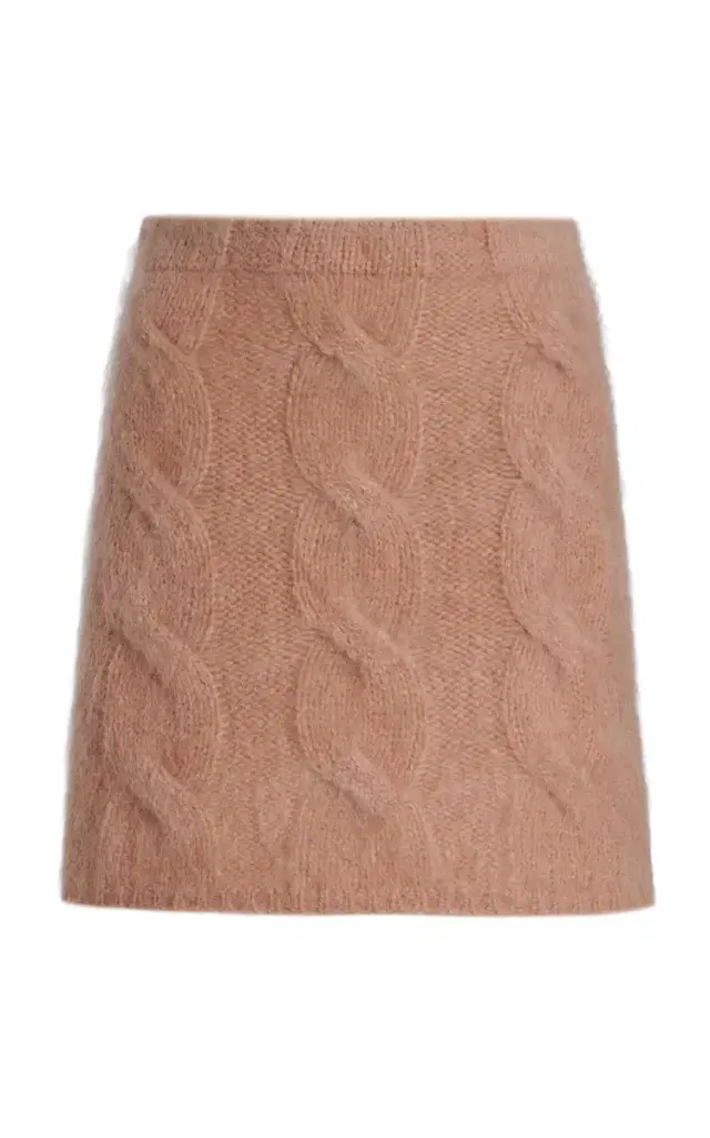 Elliota Cable-Knit Mohair-Wool Mini Skirt