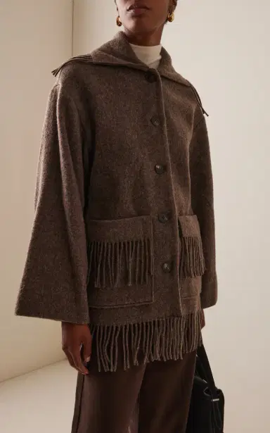 By Malene Birger Boloune Fringed Wool Coat | Thumbnail 2 By Malene Birger Boloune Fringed Wool Coat | Thumbnail 2