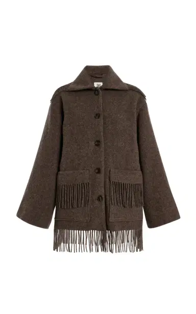 By Malene Birger Boloune Fringed Wool Coat | Thumbnail 1 By Malene Birger Boloune Fringed Wool Coat | Thumbnail 1