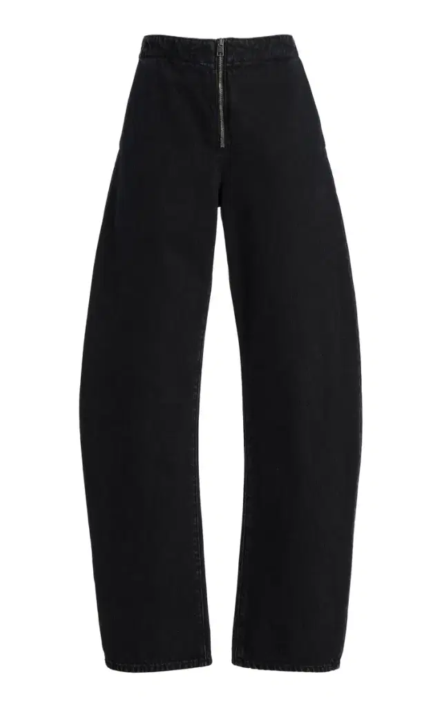 FRAME The Zip Rigid High-Rise Barrel-Leg Jeans