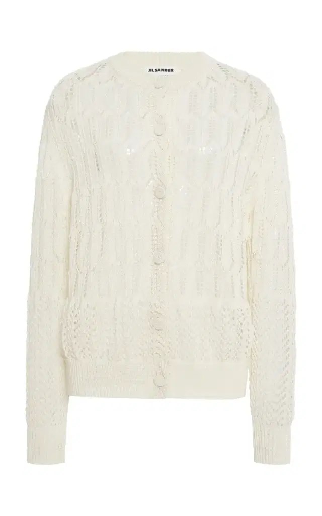 Jil Sander Cotton Crochet Cardigan