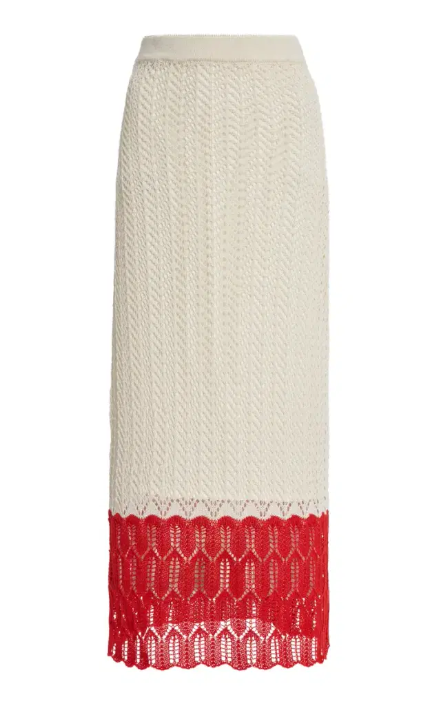 Jil Sander Cotton Crochet Midi Skirt