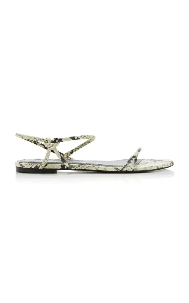 Laurel Snake-Effect Leather Sandals