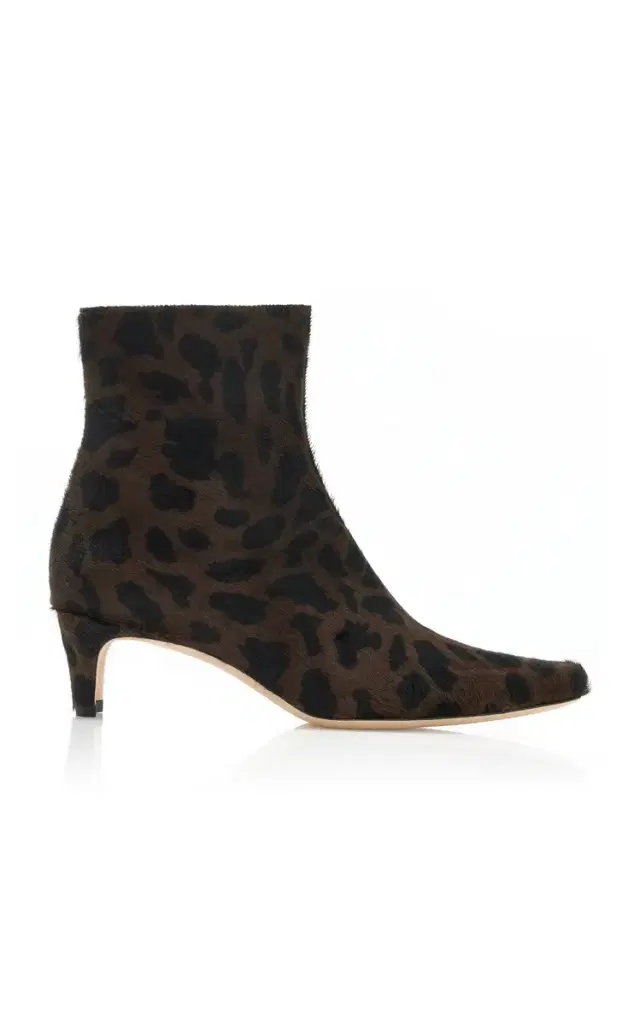 Wally Leopard-Print Leather Ankle Boots