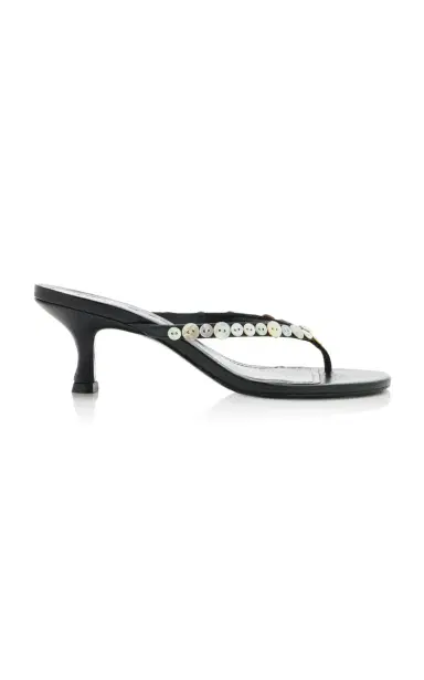 STAUD Freja Embellished Leather Thong Sandals | Thumbnail 1 STAUD Freja Embellished Leather Thong Sandals | Thumbnail 1