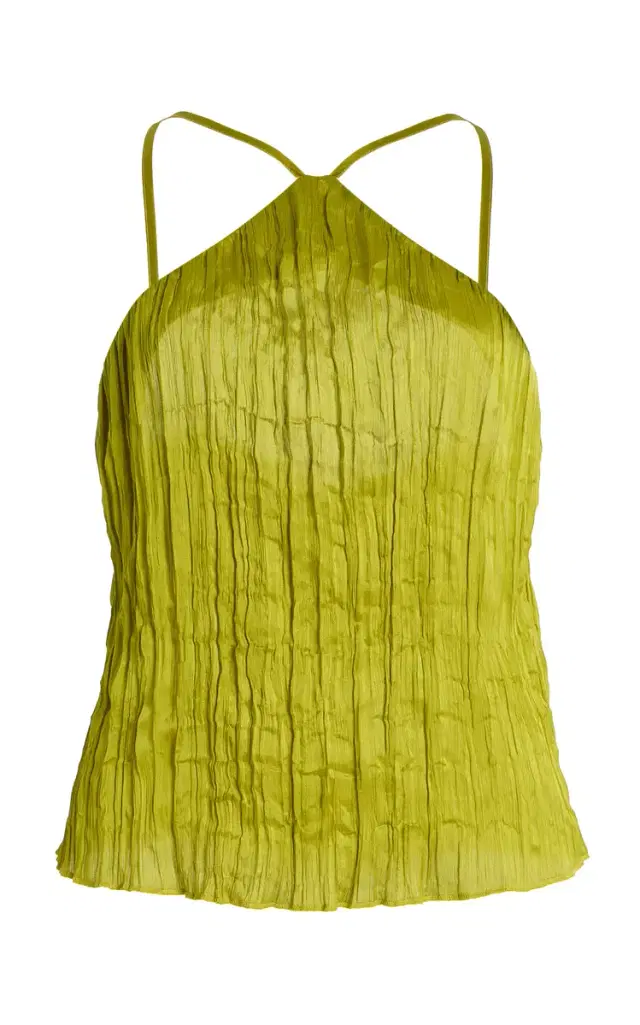 Akari Crinkled-Satin Top