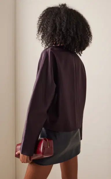 STAUD Liz Cropped Satin Coat | Thumbnail 4 STAUD Liz Cropped Satin Coat | Thumbnail 4