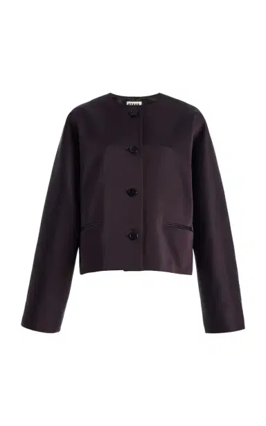 STAUD Liz Cropped Satin Coat | Thumbnail 1 STAUD Liz Cropped Satin Coat | Thumbnail 1