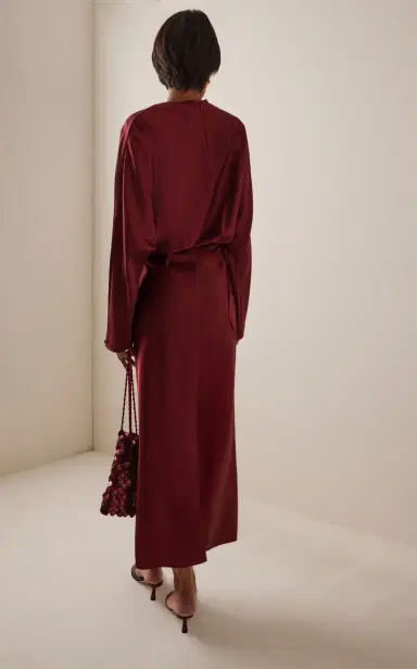 STAUD Phoebe Draped Silk Maxi Dress | Thumbnail 4 STAUD Phoebe Draped Silk Maxi Dress | Thumbnail 4