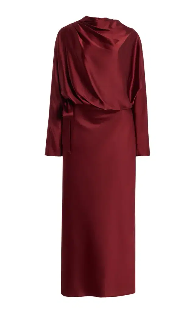 Phoebe Draped Silk Maxi Dress