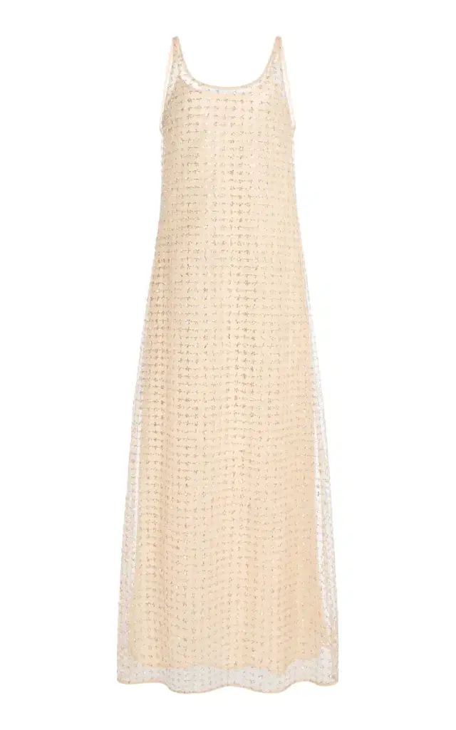 Aurielle Beaded Tulle Maxi Dress