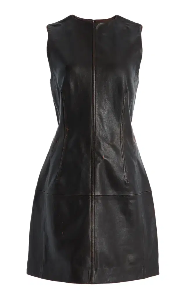 Binx Distressed Leather Mini Dress