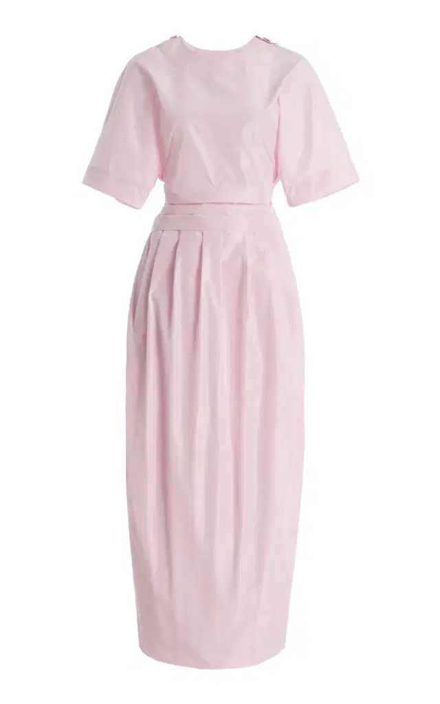 Michelina Pleated Shell Midi Dress