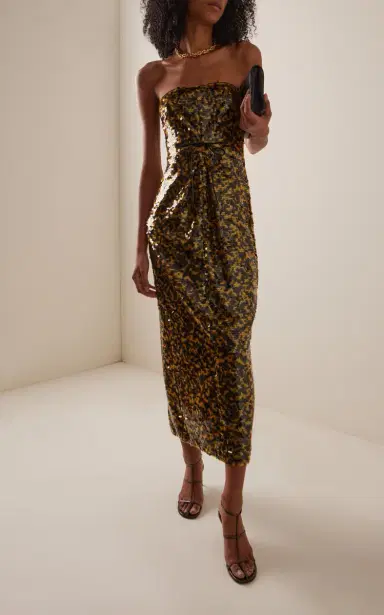 Staud Cece Sequined Midi Dress | Thumbnail 2 Staud Cece Sequined Midi Dress | Thumbnail 2