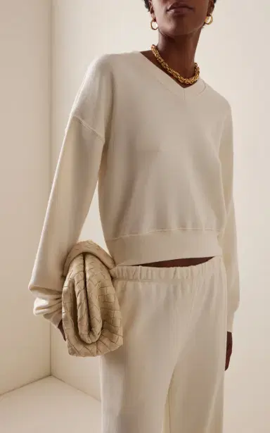ÉTERNE Cropped Cotton-Modal Sweatshirt | Thumbnail 2 ÉTERNE Cropped Cotton-Modal Sweatshirt | Thumbnail 2