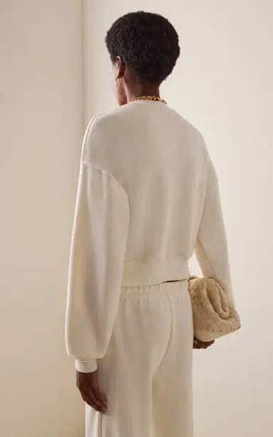 ÉTERNE Cropped Cotton-Modal Sweatshirt | Thumbnail 4 ÉTERNE Cropped Cotton-Modal Sweatshirt | Thumbnail 4