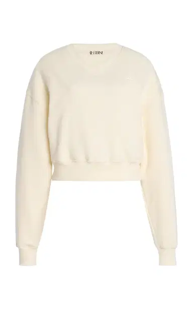 ÉTERNE Cropped Cotton-Modal Sweatshirt | Thumbnail 6 ÉTERNE Cropped Cotton-Modal Sweatshirt | Thumbnail 6