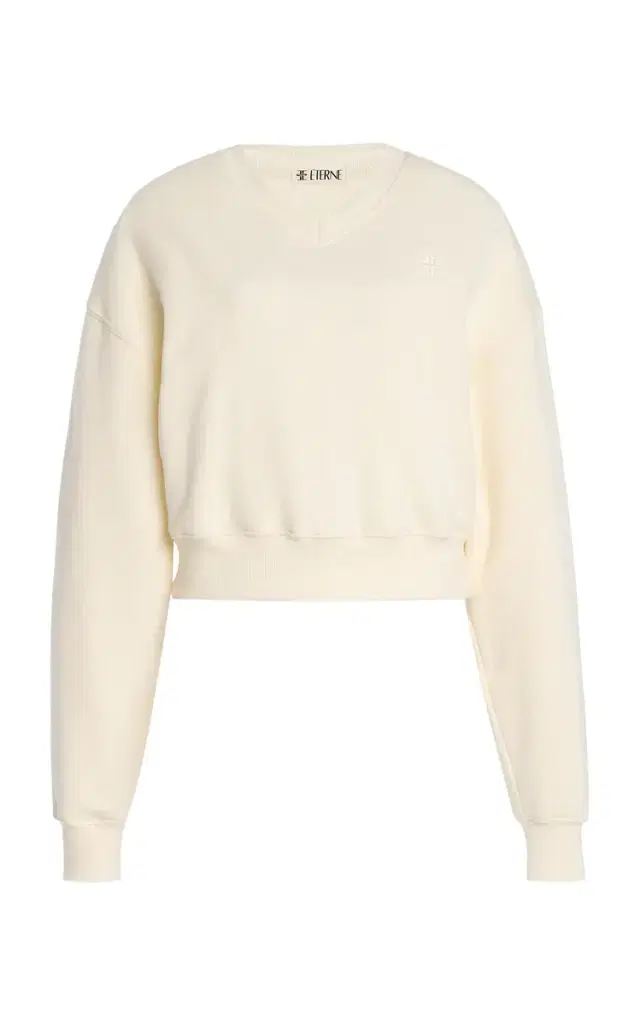 Éterne Cropped Cotton-Modal Sweatshirt
