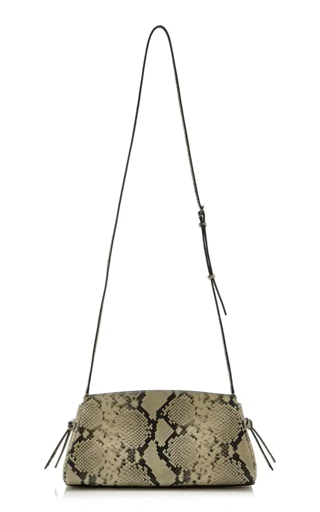 Maude Convertible Snake-Effect Leather Clutch