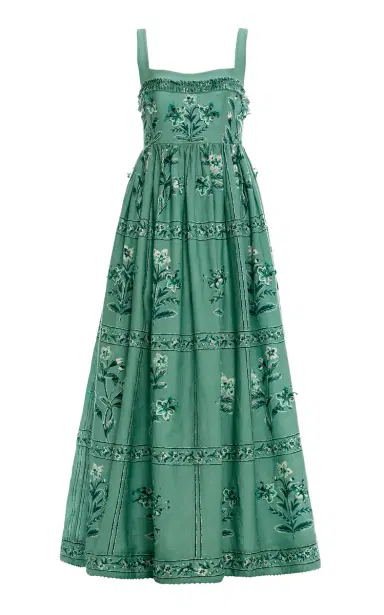 Agua by Agua Bendita Barbara Embroidered Linen Midi Dress | Thumbnail 1