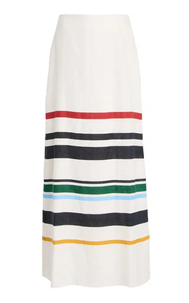 Exclusive Tua Striped Linen Maxi Skirt