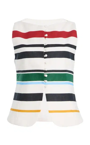 Cala de la Cruz Exclusive Genova Striped Linen Top | Thumbnail 1 Cala de la Cruz Exclusive Genova Striped Linen Top | Thumbnail 1