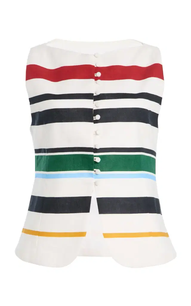 Cala de la Cruz Exclusive Genova Striped Linen Top