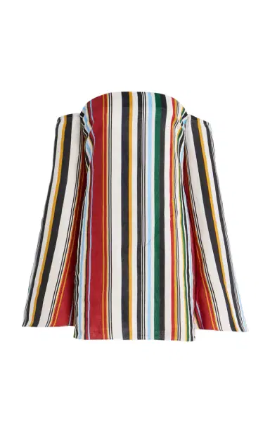 Cala de la Cruz Exclusive Camille Off-The-Shoulder Striped Linen Mini Dress | Thumbnail 7