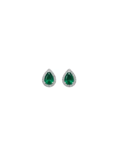 Wish Fine Jewelry 1.70ct Emerald Diamond 18K Gold Pear Earrings | Thumbnail 2 Wish Fine Jewelry 1.70ct Emerald Diamond 18K Gold Pear Earrings | Thumbnail 2