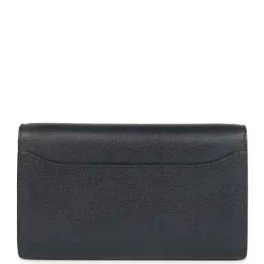 HERMÈS Hermes Constance Wallet To Go Bleu Nuit Evercolor Gold Hardware | Thumbnail 4
