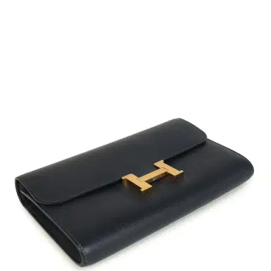 HERMÈS Hermes Constance Wallet To Go Bleu Nuit Evercolor Gold Hardware | Thumbnail 6