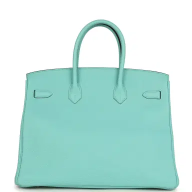 HERMÈS Pre-owned Hermes Birkin 35 Bleu Atoll Togo Gold Hardware | Thumbnail 4 HERMÈS Pre-owned Hermes Birkin 35 Bleu Atoll Togo Gold Hardware | Thumbnail 4