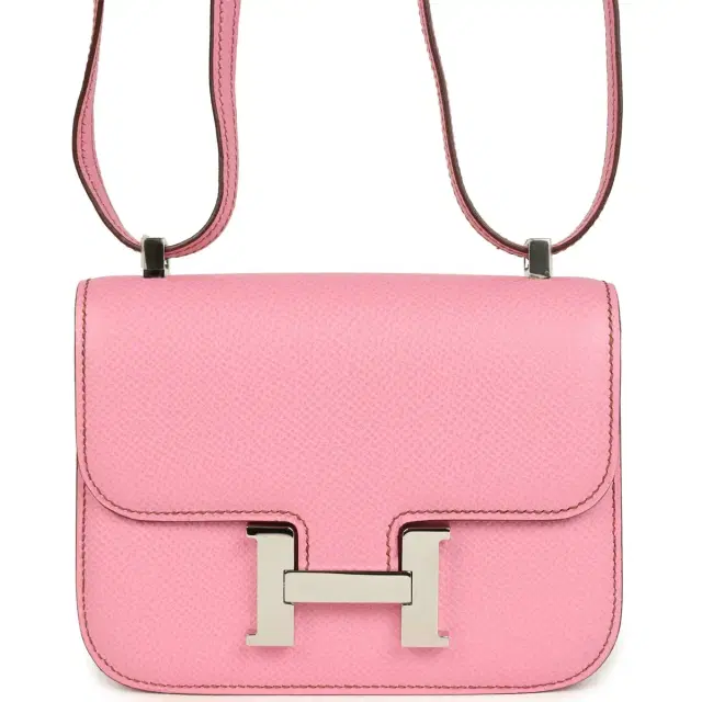 hermes Pre-owned Hermes Micro Constance 14 Bubblegum Epsom Palladium Hardware