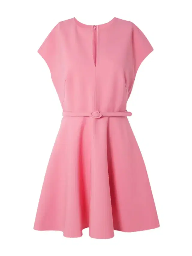 Belted Stretch-wool Crepe Mini Dress