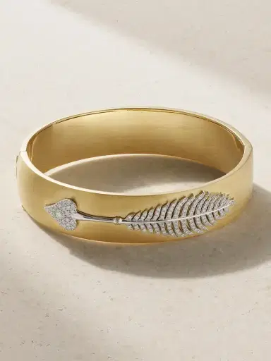 Mizuki Arrow 18-karat Yellow And White Gold Diamond Bangle | Thumbnail 1 Mizuki Arrow 18-karat Yellow And White Gold Diamond Bangle | Thumbnail 1