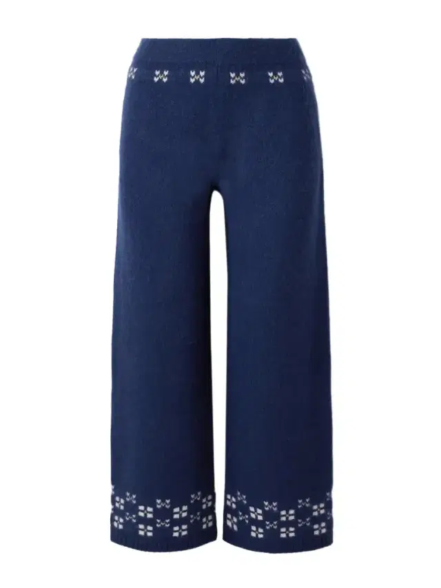 Winter Fair Isle Cashmere Wide-leg Pants