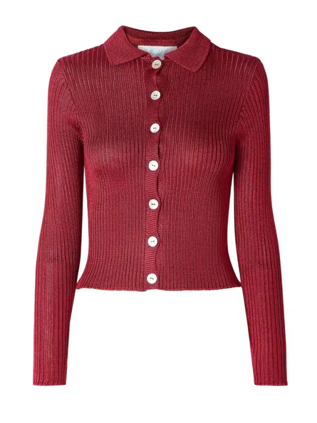 Cropped Ribbed-knit Cardigan