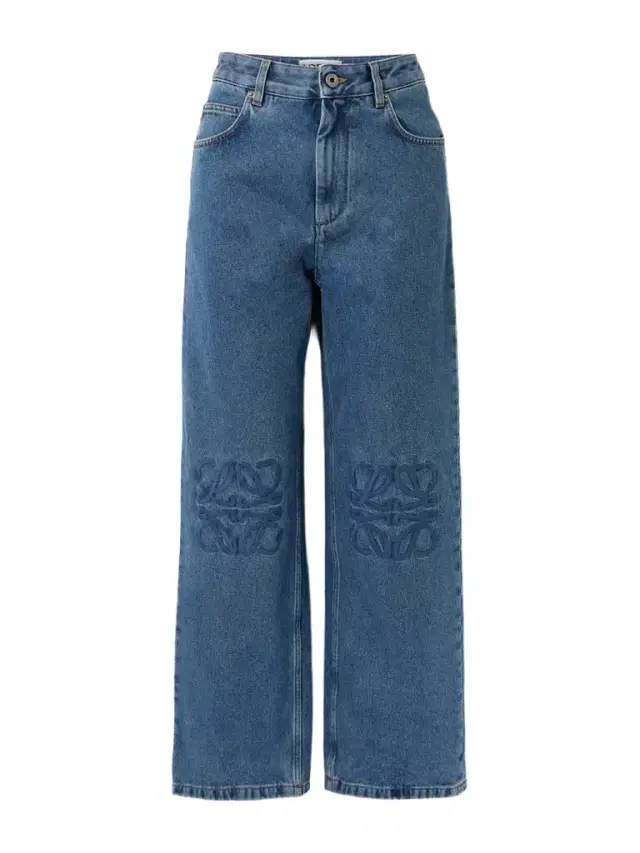 Loewe Anagram Embroidered High-rise Straight-leg Jeans