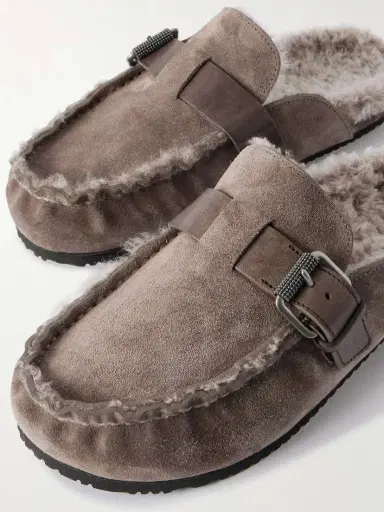 Brunello Cucinelli Buckled Shearling Slip-ons | Thumbnail 4 Brunello Cucinelli Buckled Shearling Slip-ons | Thumbnail 4