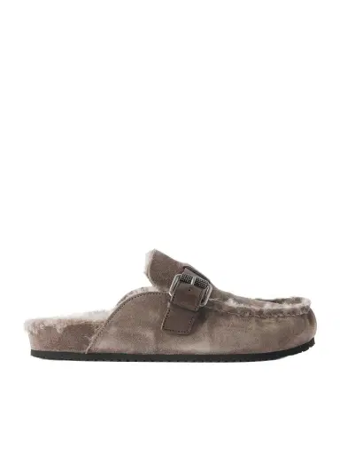 Brunello Cucinelli Buckled Shearling Slip-ons | Thumbnail 1 Brunello Cucinelli Buckled Shearling Slip-ons | Thumbnail 1