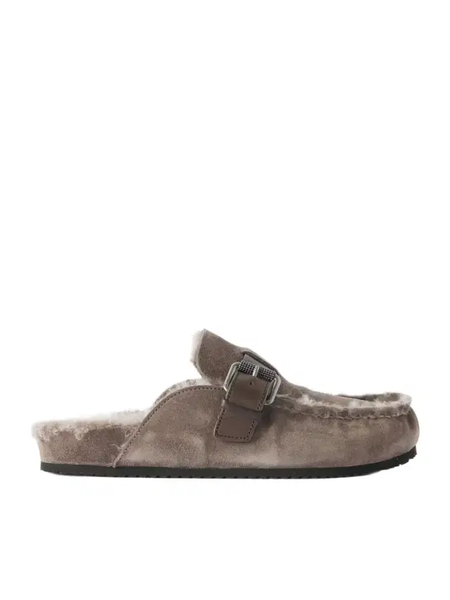 Buckled Shearling Slip-ons
