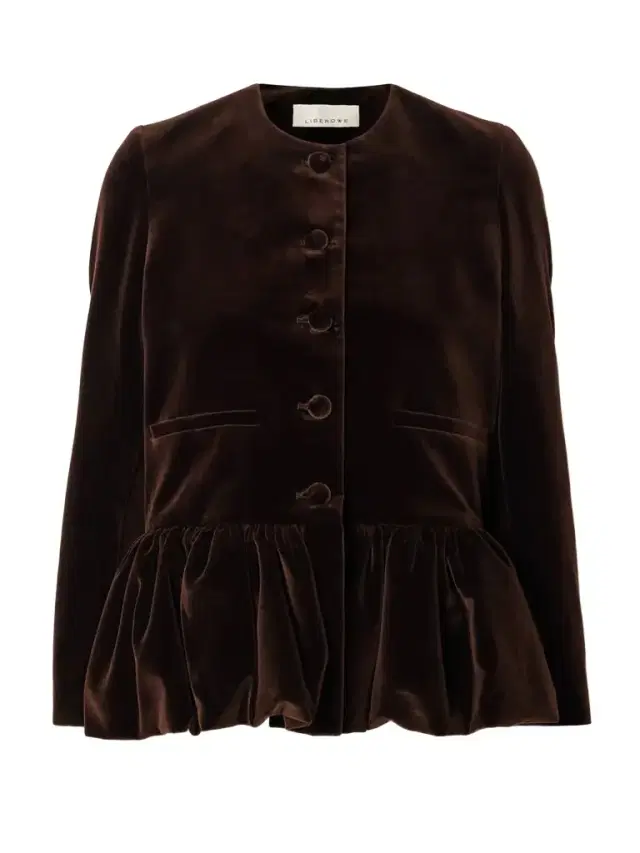 Cotton-velvet Peplum Jacket