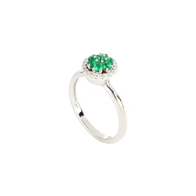 Tavanti Tavanti Classici 18K White Gold Diamond & Emerald Ring Sz. 8 by The Solist